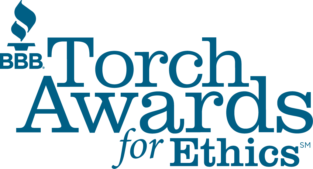 BBB Torch Awards logo showing recognition for ethical business practices.
