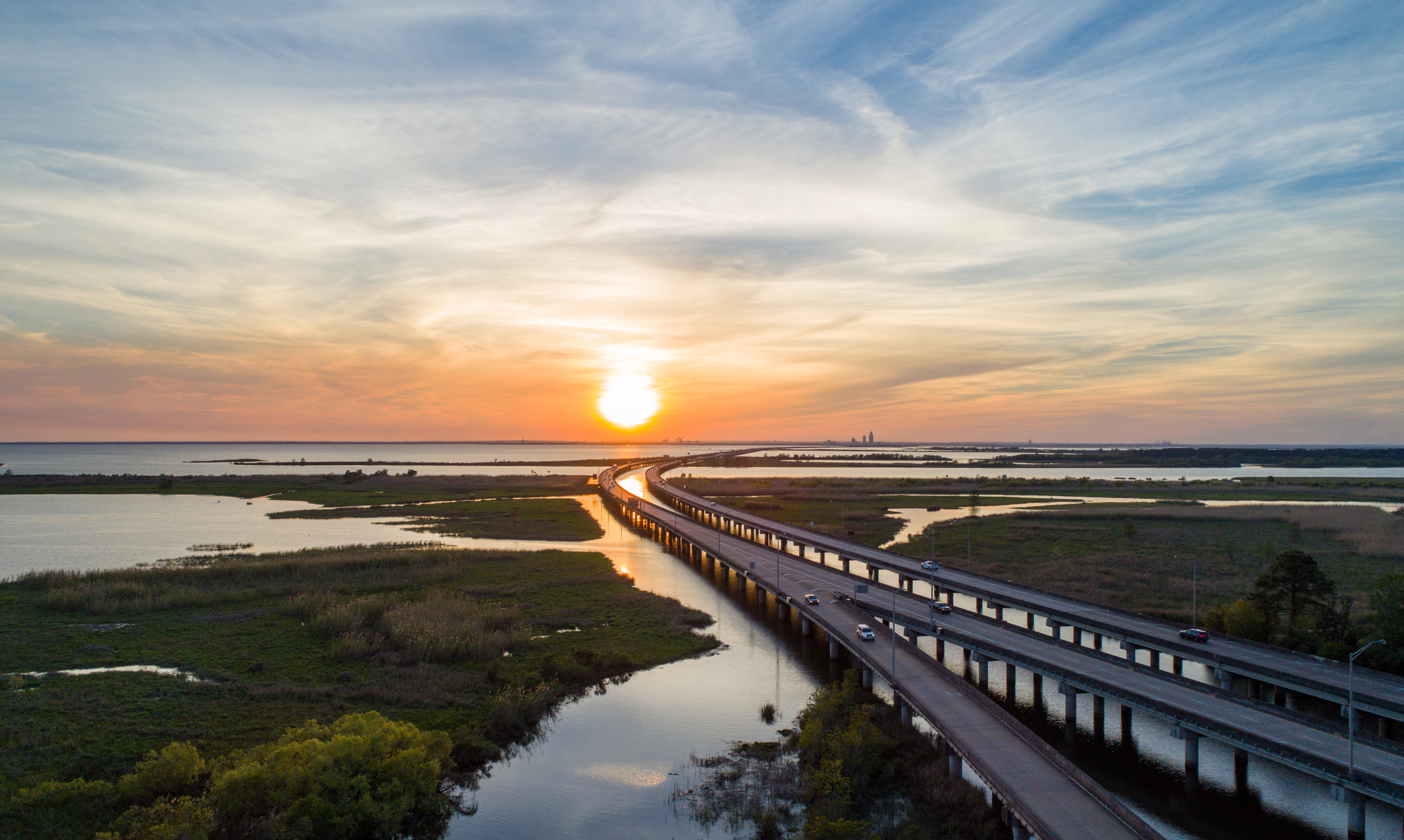Sunrise over Mobile Bay, AL