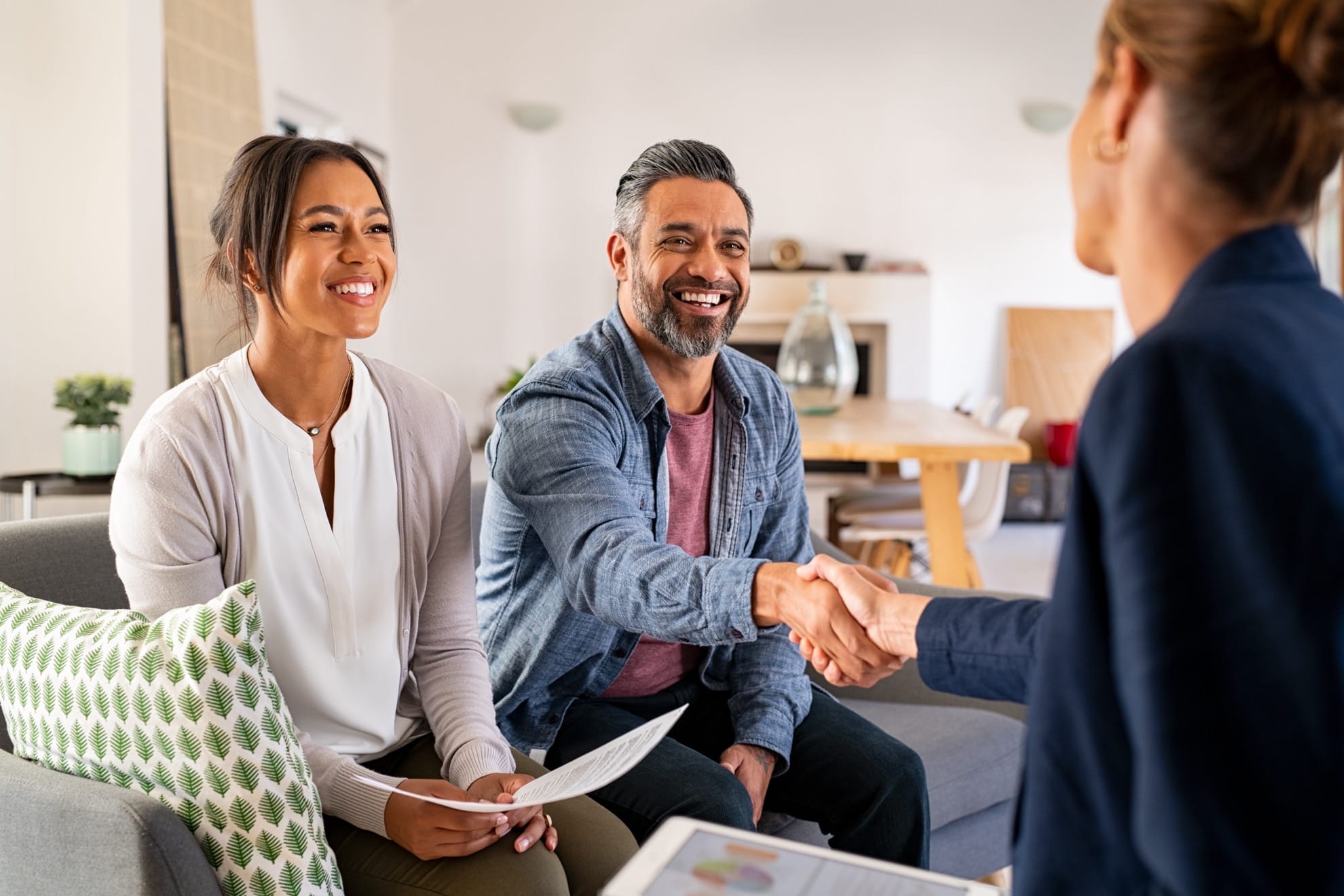 couple meeting with mortgage lender