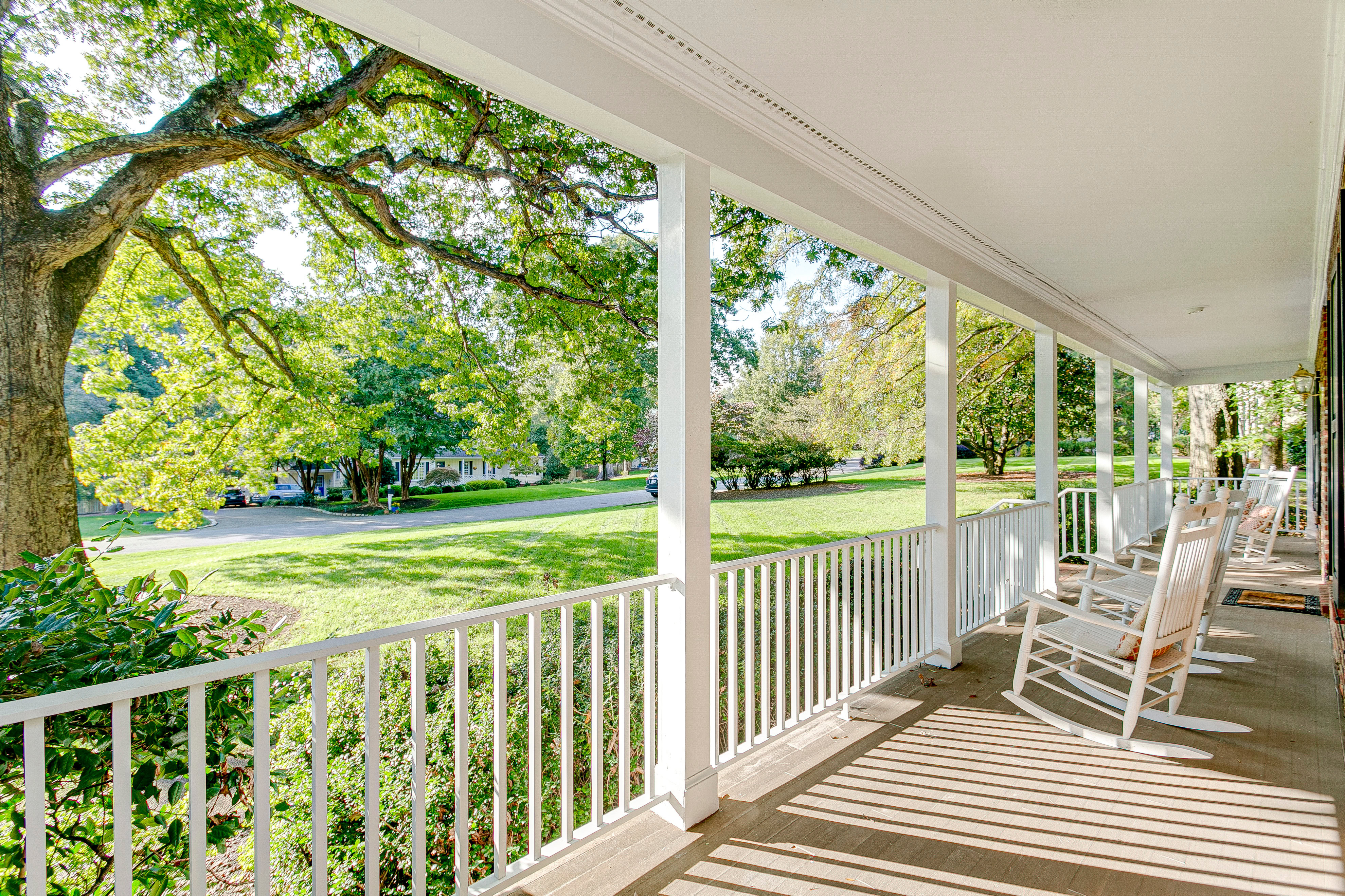 Beautiful southern porch with rocking chairs