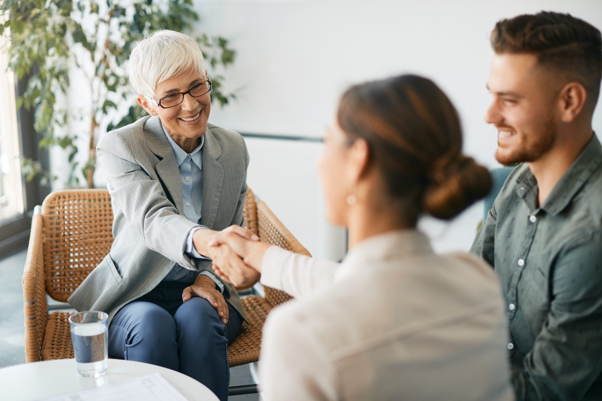 couple meeting with mortgage lender