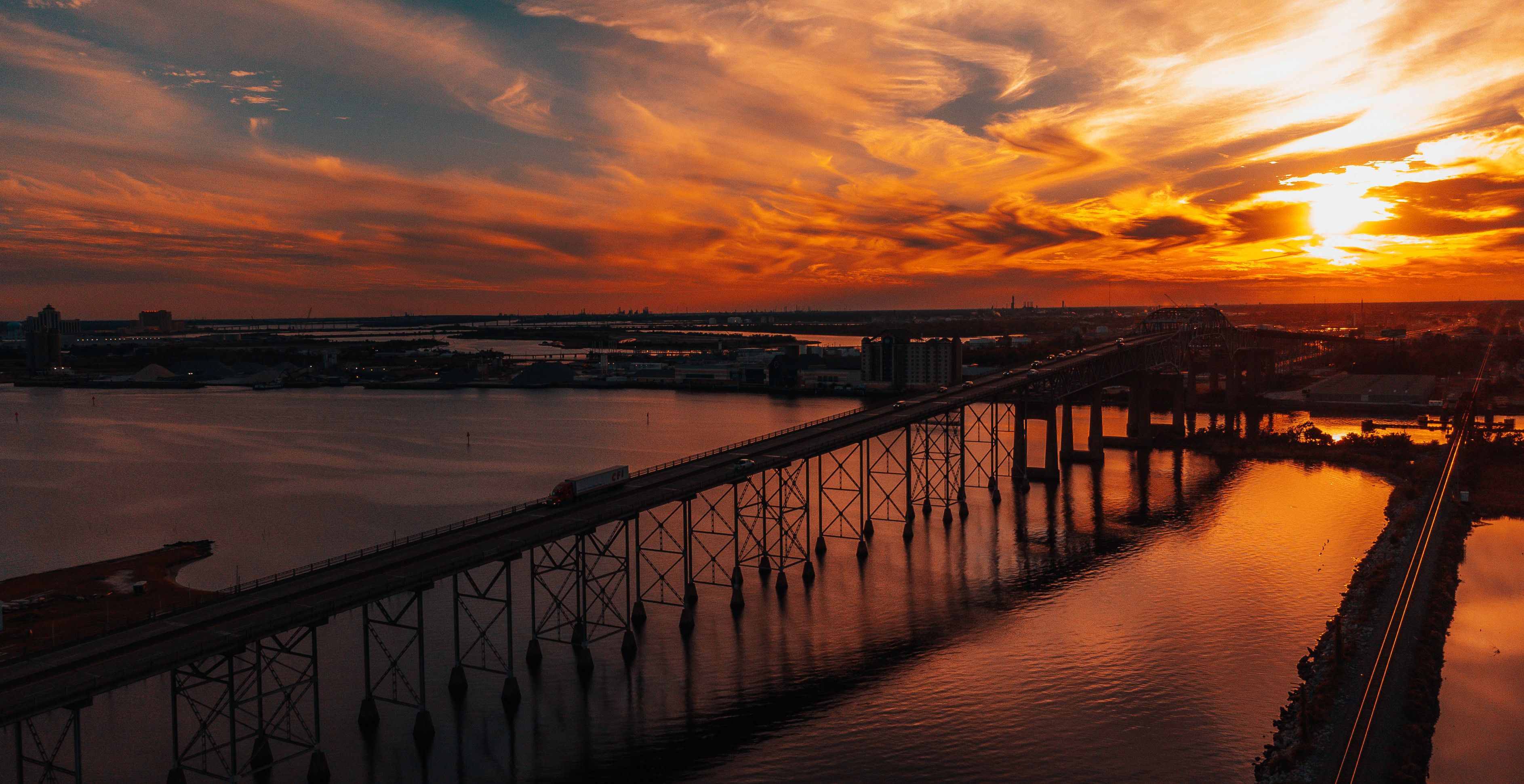 Sunset View of Lake Charles, LA