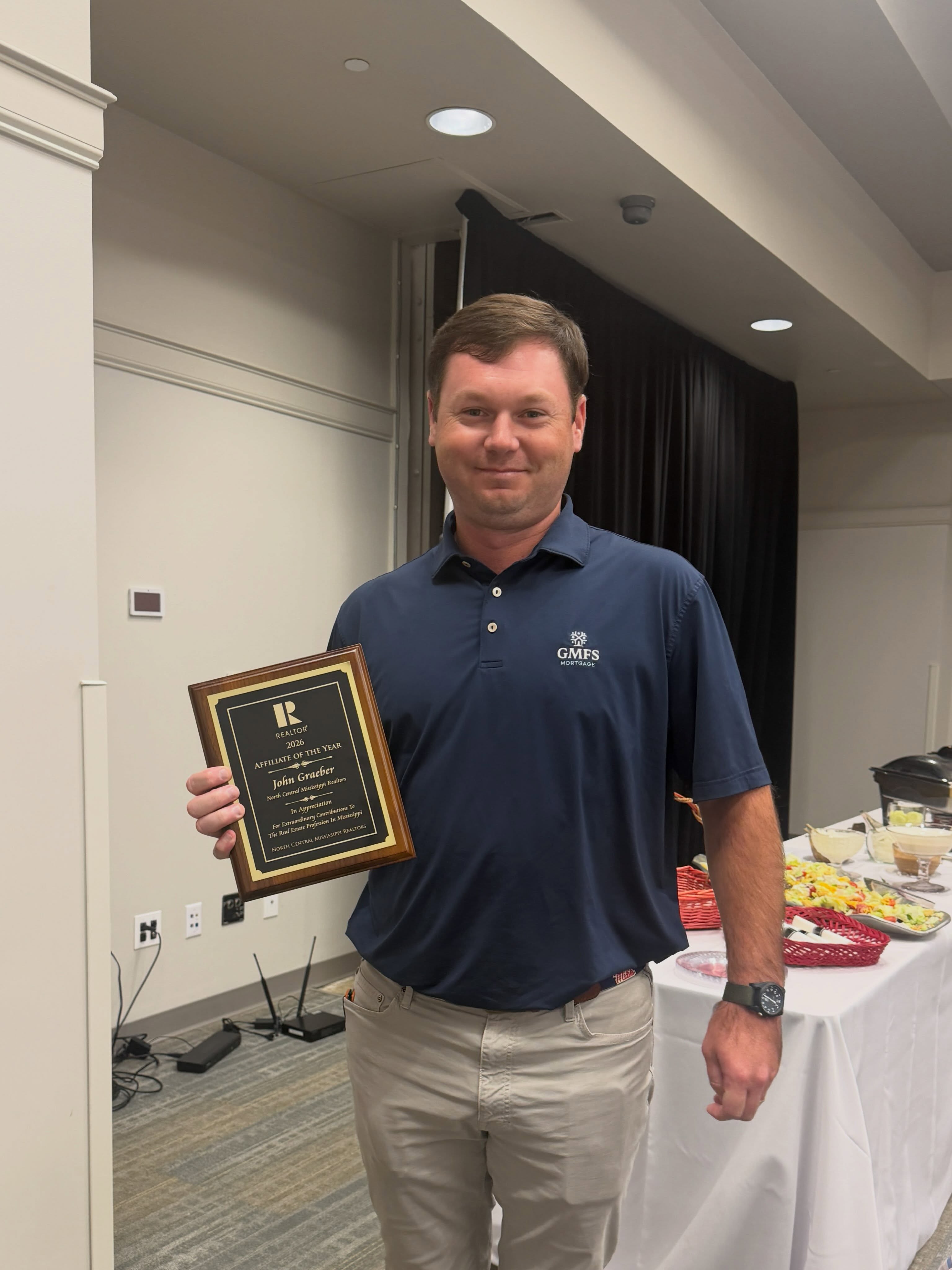 John Graeber on receiving 2026 Affiliate of the Year for the North Central Mississippi Realtors Association!